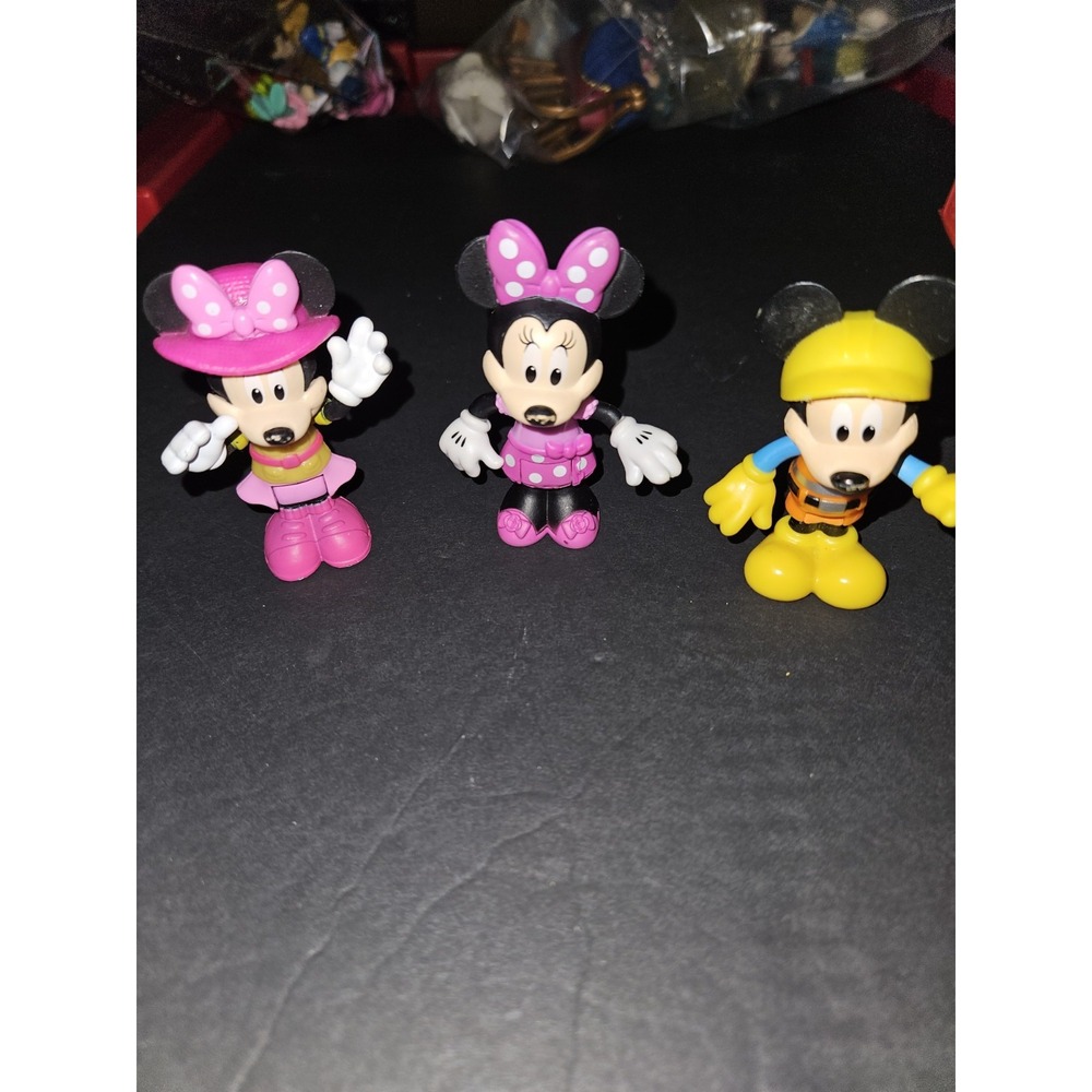 Lot Of 3 Disney Mickey And Minnie Figures Pvc Stand And Sit - Picture 2 of 5